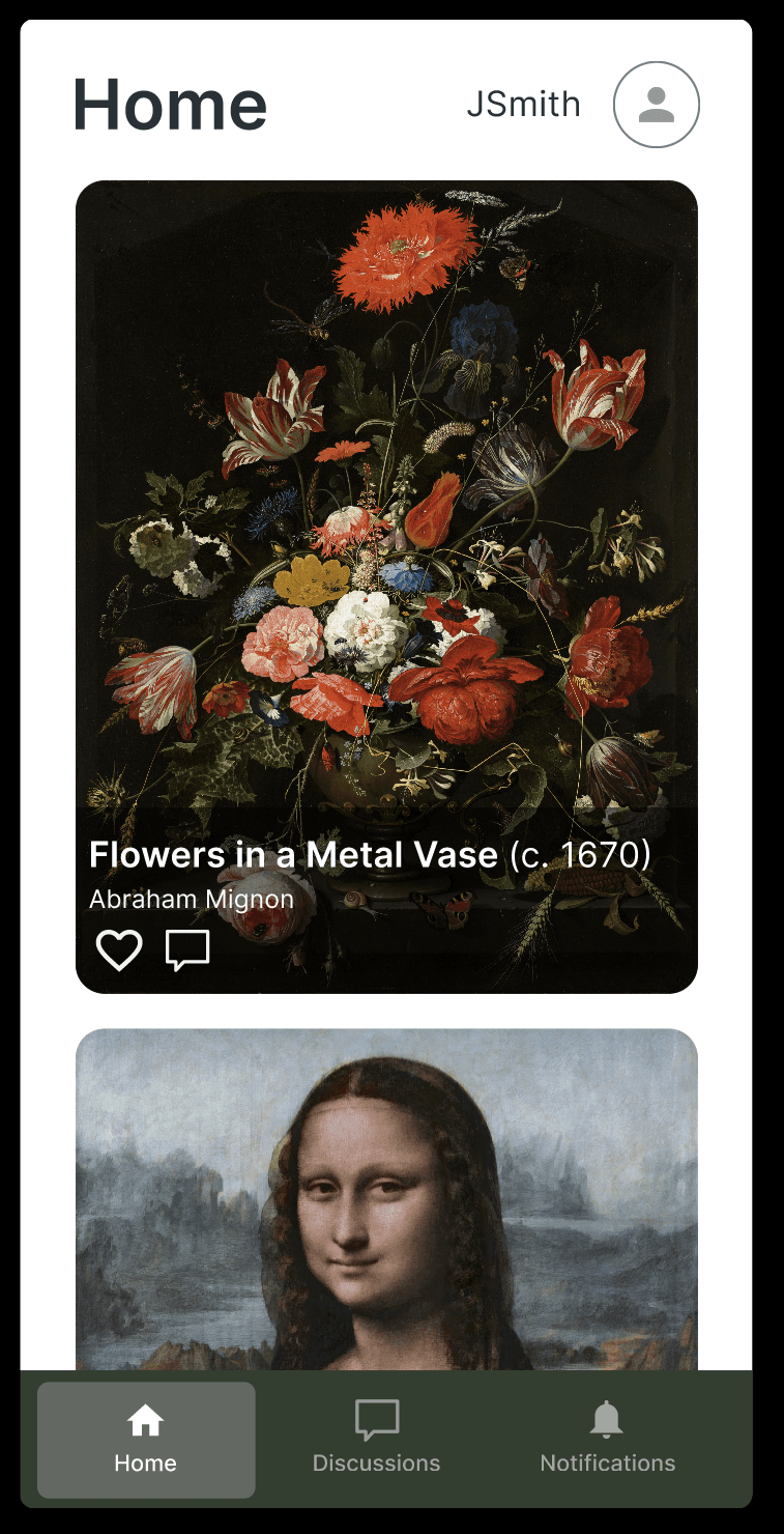 Screenshot of ArtHop home page